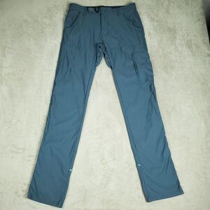 PrAna Zion Pants Mens 30x34 Blue Slim Fit Stretch Nylon Vented Cargo Outdoor